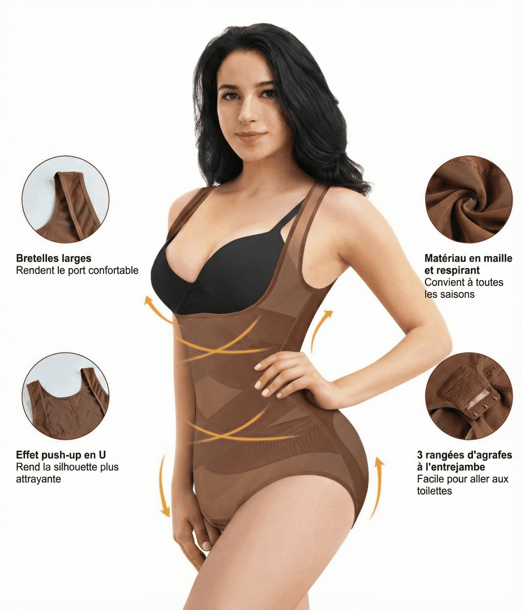 Débardeur gainant sculptant caraco ventre plat — Silueta Parisienne