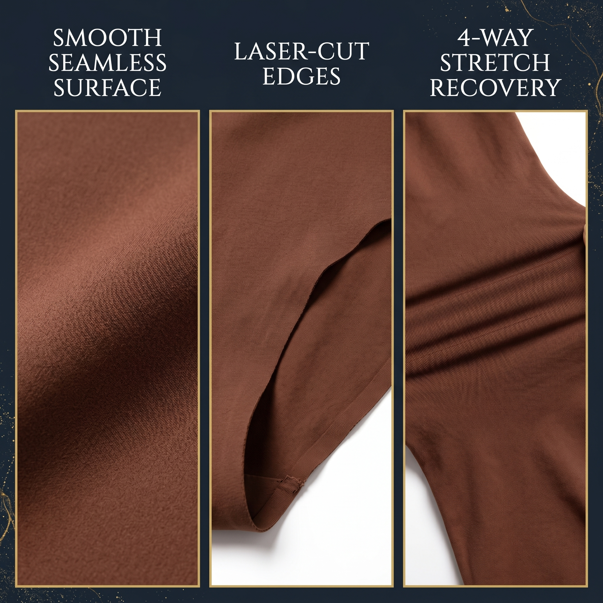 Gros plan texture microfibre gaine seamless - bords laser-cut - tissu haute qualité - Silueta Parisienne