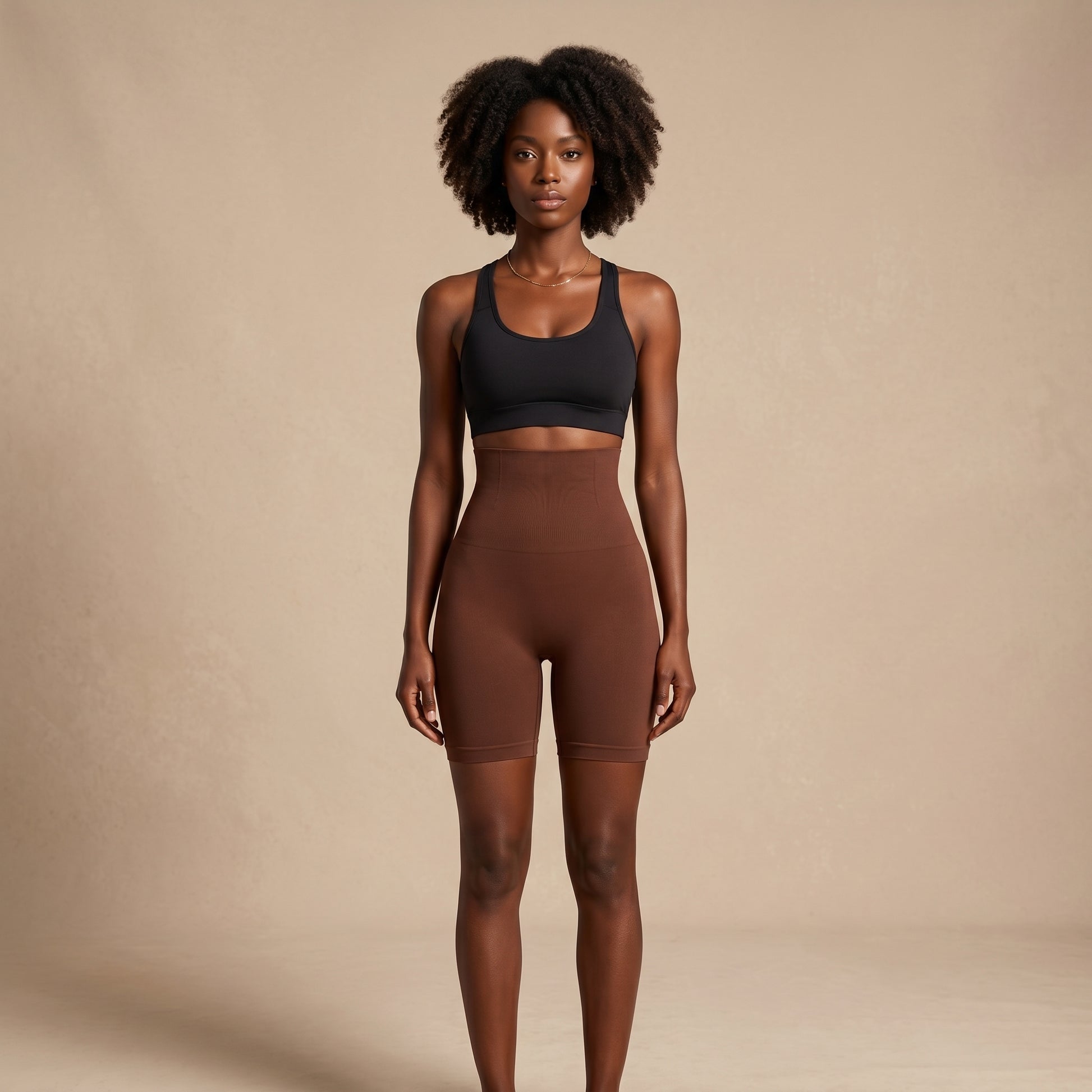 Short Gainant Taille Haute grande taille - mannequin porté - Silueta Parisienne
