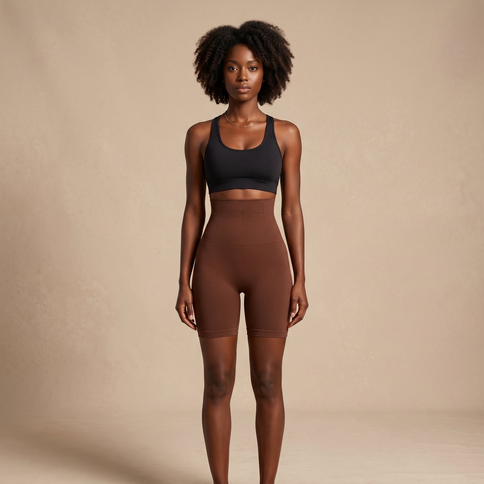 Short Gainant Taille Haute grande taille - mannequin porté - Silueta Parisienne
