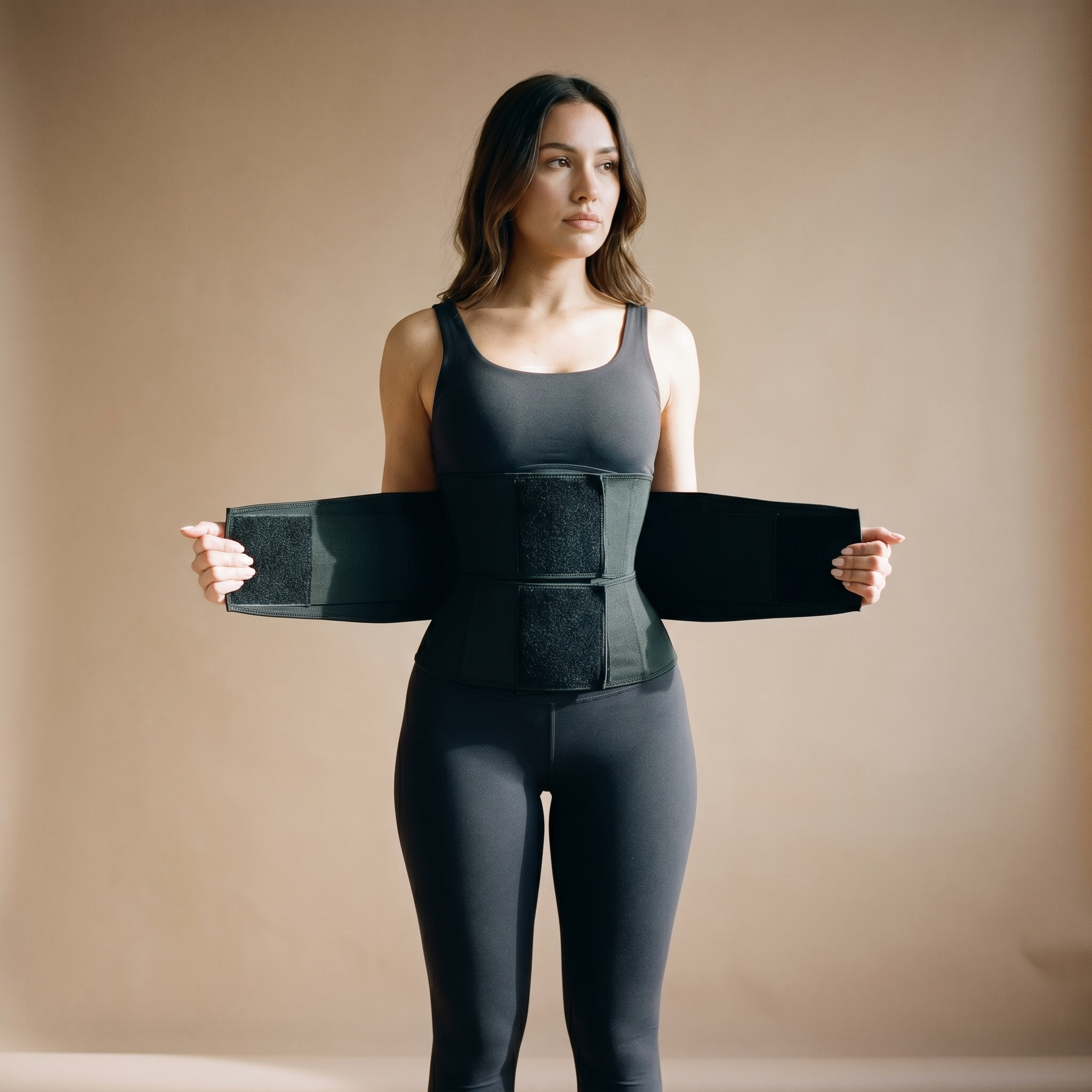 Ceinture Gainante Waist Trainer - photo ultraréaliste porté - taille affinée visible - Silueta Parisienne